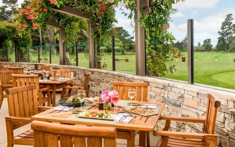 tables and chairs outside