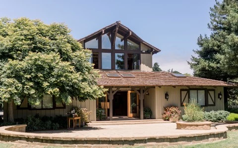 a house with a large front porch